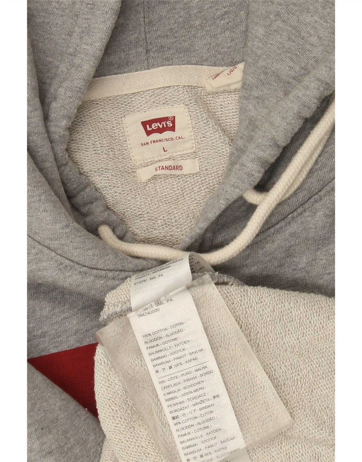 Maglione con cappuccio grafico standard da uomo Levi's grande in cotone grigio