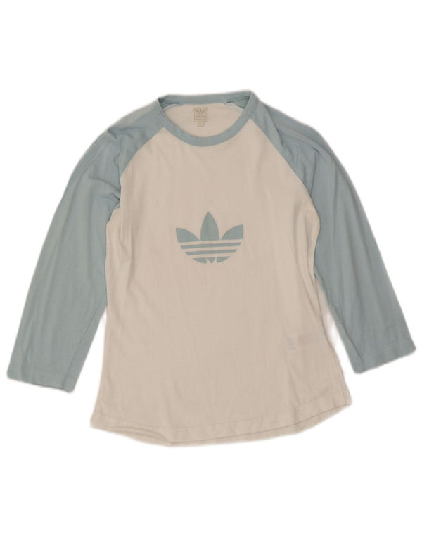 Adidas Maglietta grafica da donna manica 3/4 IT 44 Cotone color block bianco medio