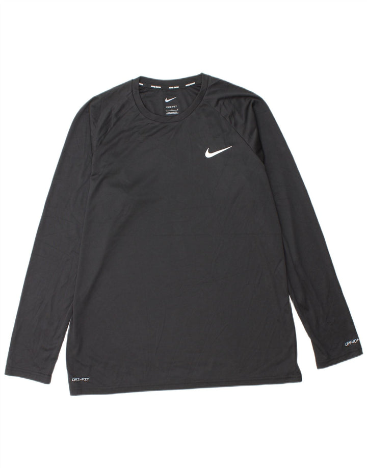 NIKE Top Dri Fit da uomo a maniche lunghe, grande, nero