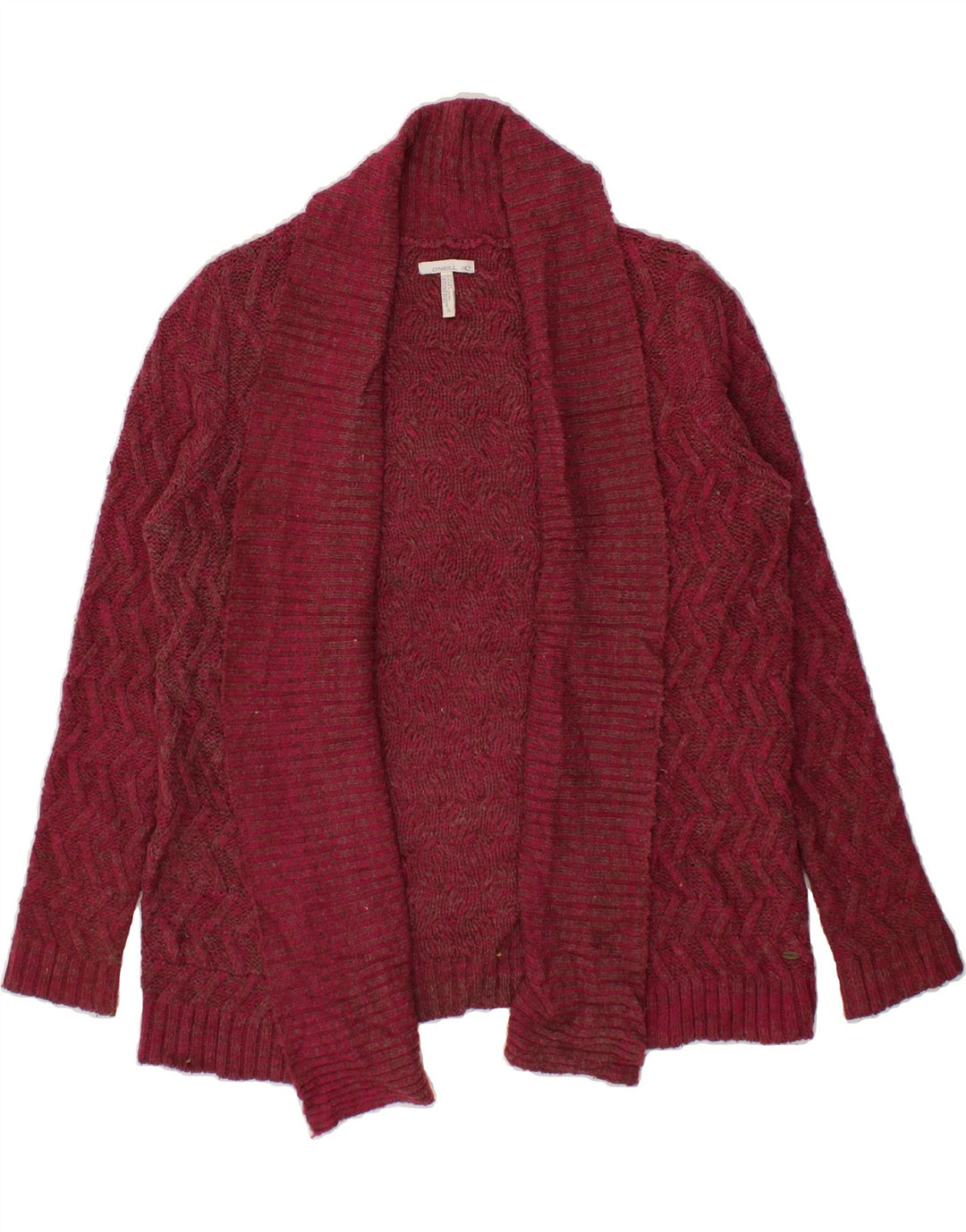 O'NEILL Womens Oversized Cardigan Sweater UK 10 Small Burgundy Flecked Vintage O'Neill and Second-Hand O'Neill from Messina Hembry 
