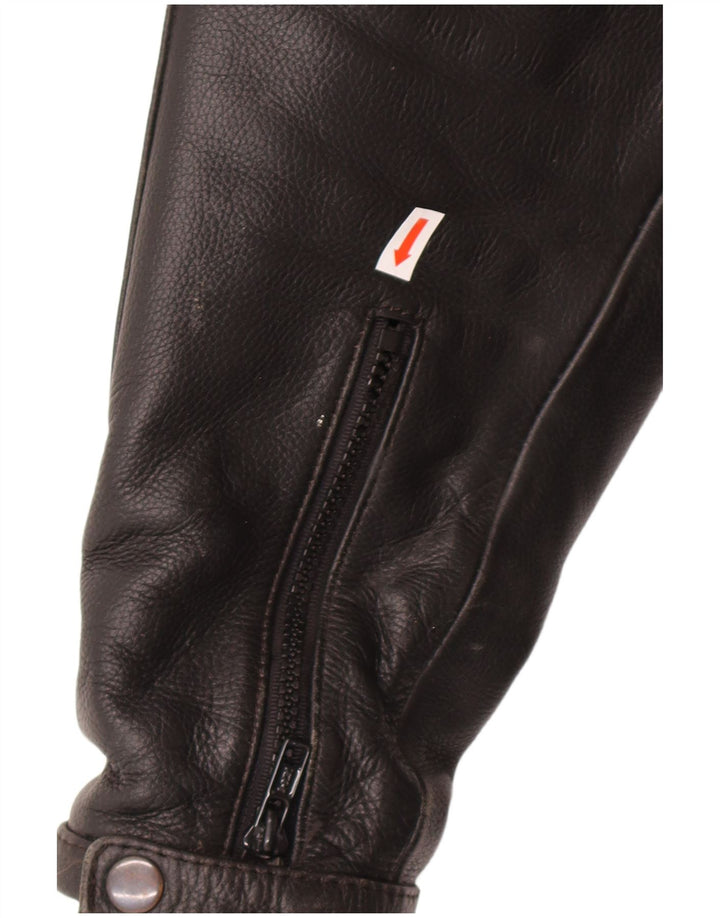 Giacca da pilota in pelle da uomo VINTAGE UK 46 3XL Pelle nera