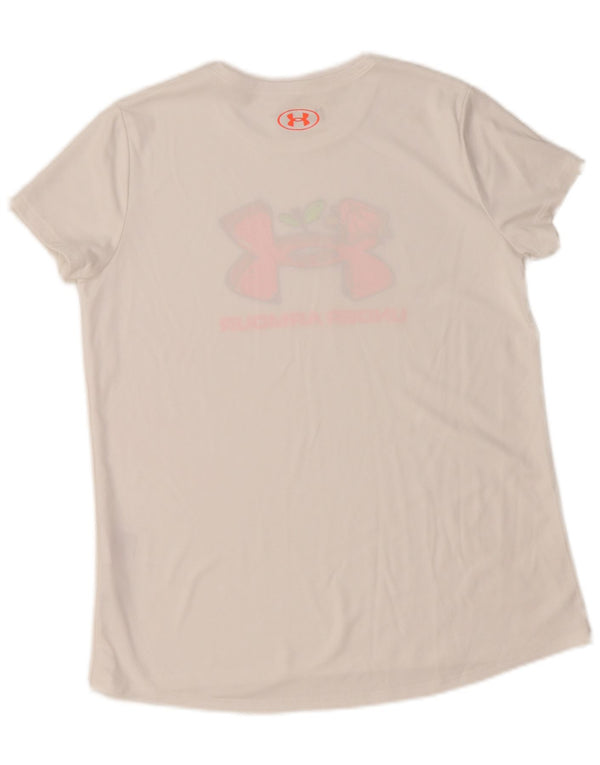 Maglietta grafica per ragazze Under Armour Top 13-14 anni XL poliestere bianco