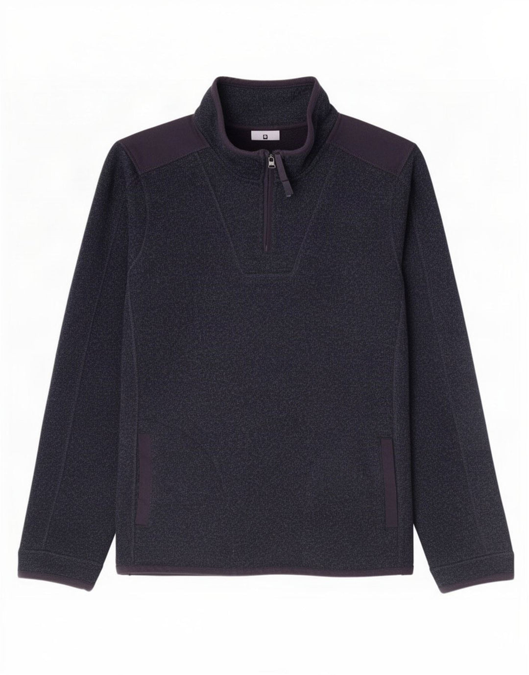 Felpa da uomo con collo con zip Fat Face Maglione grande poliestere chiazzato blu navy