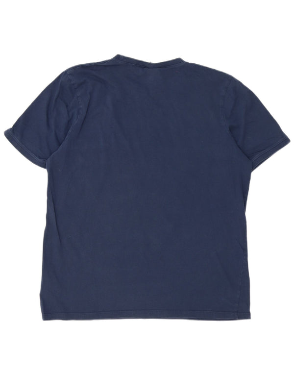 T-shirt grafica da uomo Ellesse Top XL in cotone color block blu navy