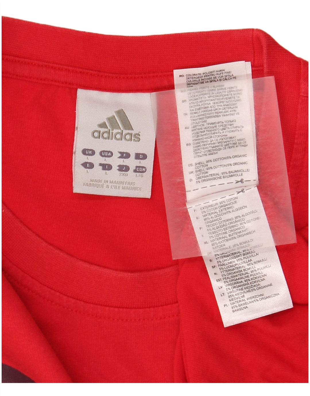 T-shirt grafica da uomo Adidas Top grande in cotone rosso