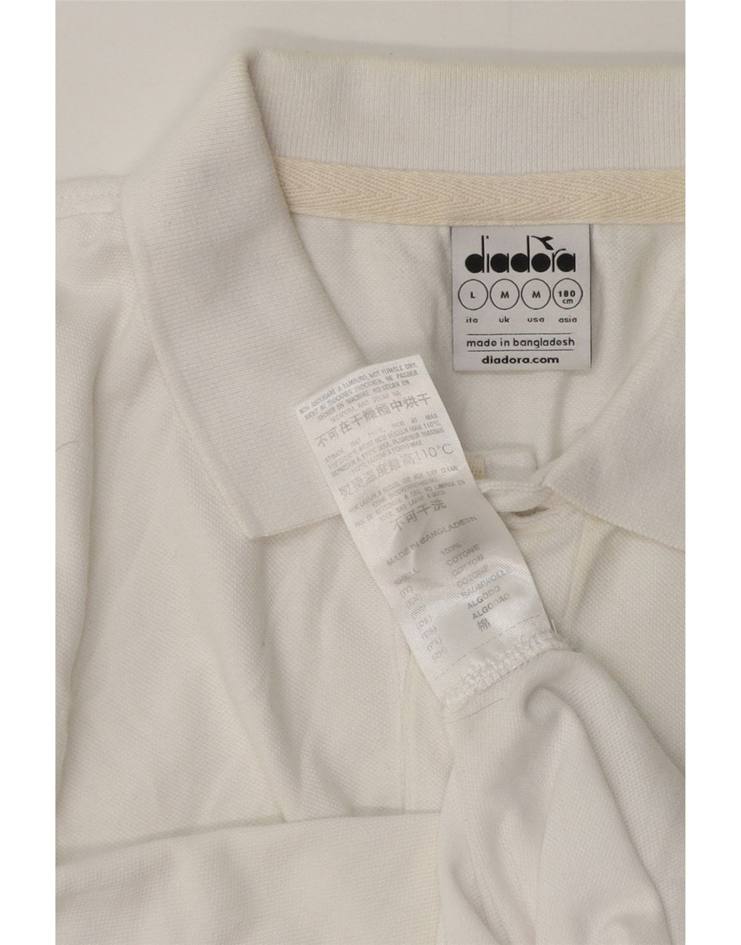 Polo Uomo Diadora Cotone Medio Bianco