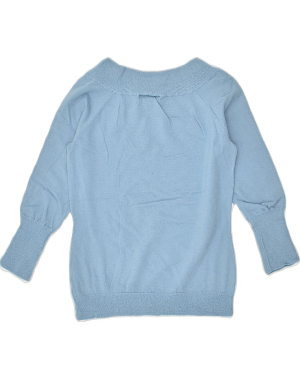 BANANA REPUBLIC Maglione da donna con scollo a barca UK 10 piccolo blu