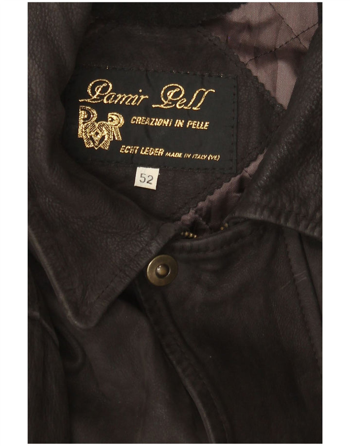 Giacca in pelle vintage da uomo IT 52 XL in pelle marrone