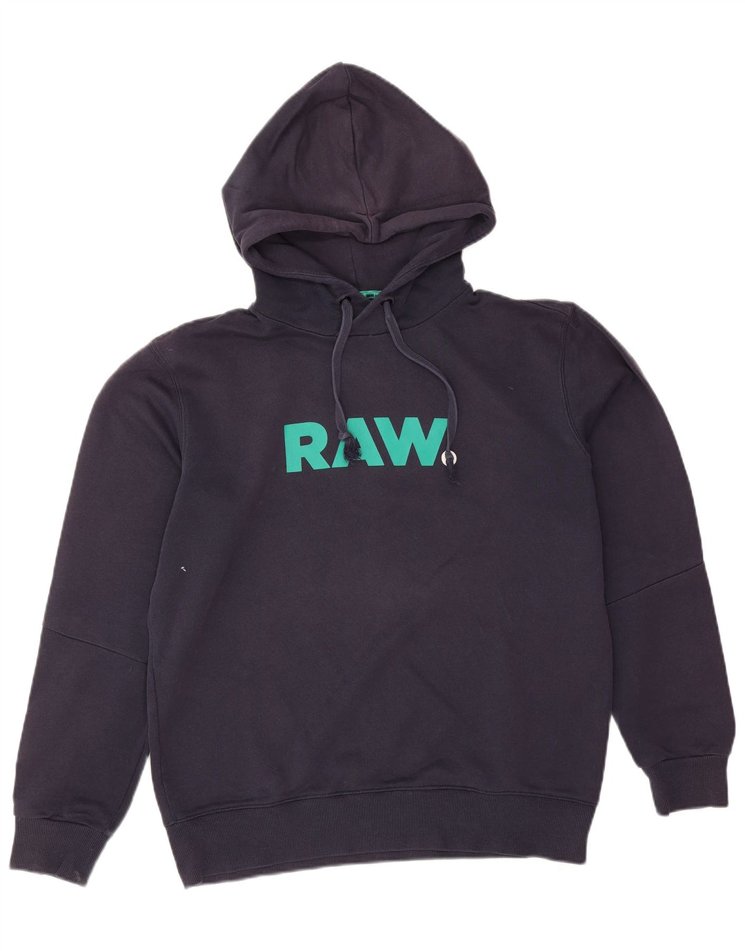 Felpa con cappuccio grafica da uomo G-Star, cotone medio blu navy