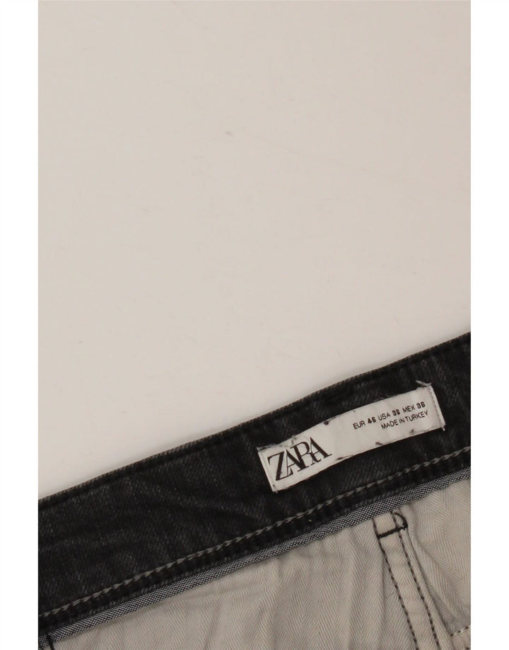 Jeans slim da uomo Zara EU 46 XL W36 L30 Nero