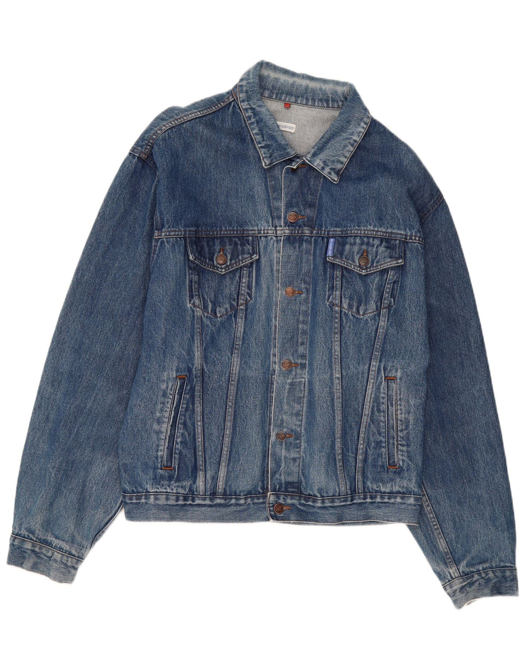 Giacca di jeans vintage da uomo UK 44 2XL cotone blu