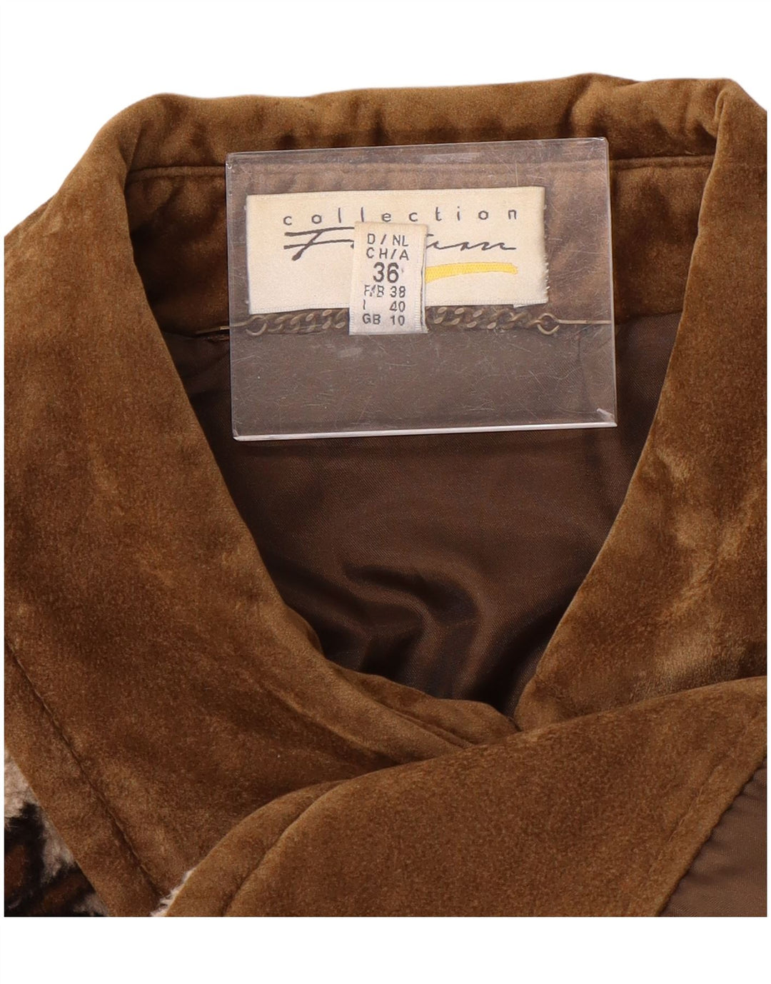 Cappotto giacca a vento oversize da donna VINTAGE UK 10 Small Beige Fair Isle