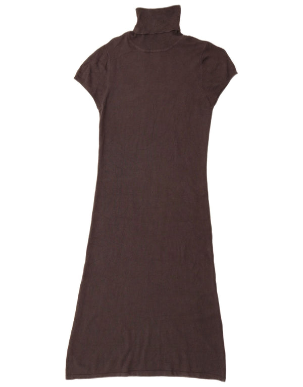 Abito maglione Zara da donna a maniche corte con collo alto UK 14 Rayon grigio medio