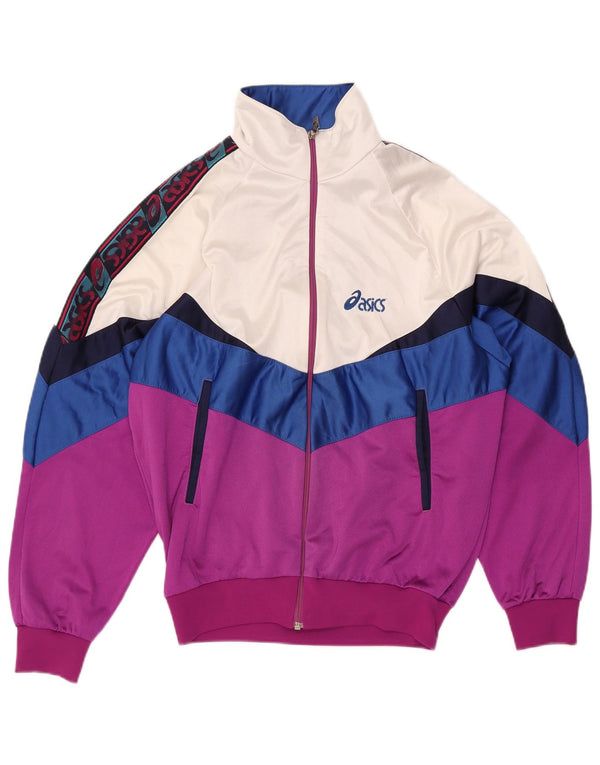 Tuta intera Asics da uomo con grafica Small Pink Colourblock in poliammide retrò