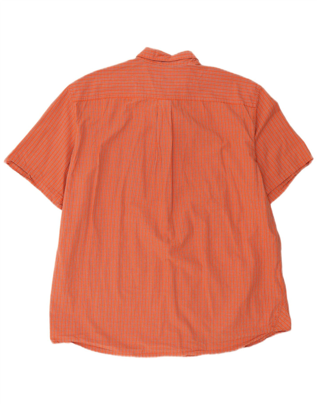 EDDIE BAUER Camicia a maniche corte da uomo XL in cotone a quadri arancione