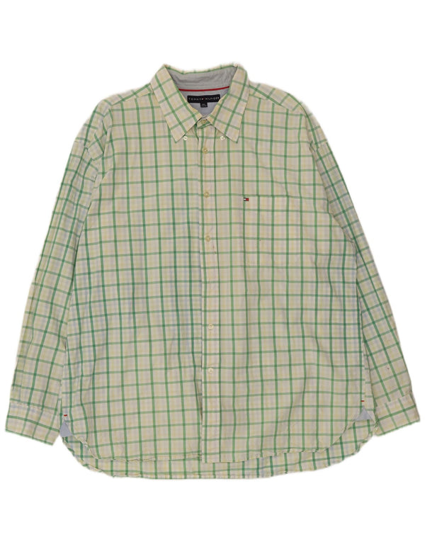 Camicia da uomo Tommy Hilfiger 2XL cotone a quadri verdi