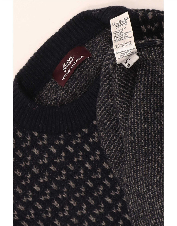 Marks & Spencer Maglione maglione girocollo Heritage da uomo blu navy medio