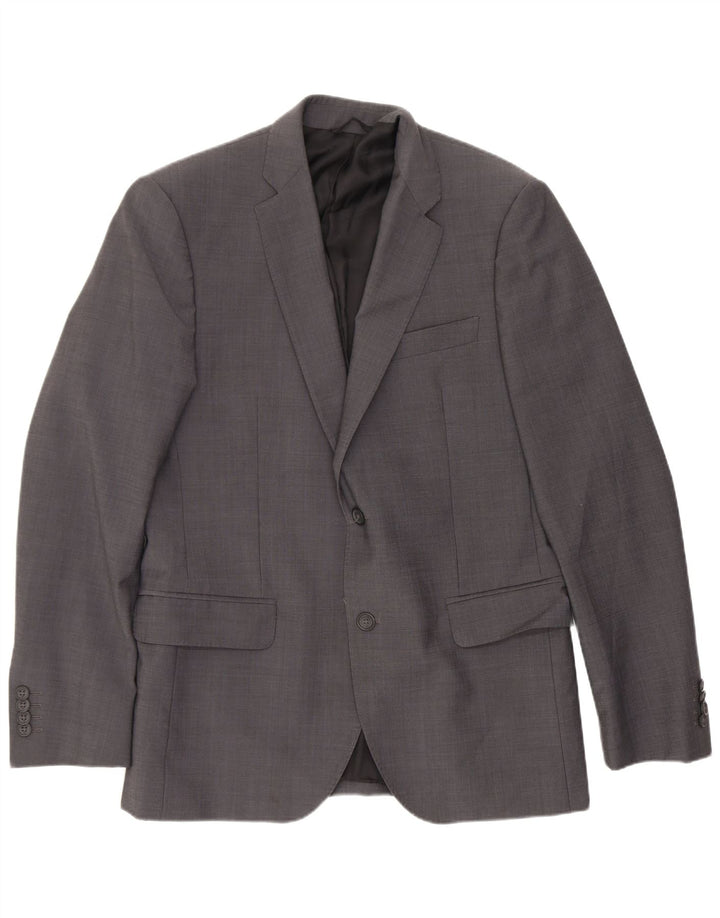 Giacca blazer a 2 bottoni da uomo Calvin Klein IT 46 piccola poliestere grigio
