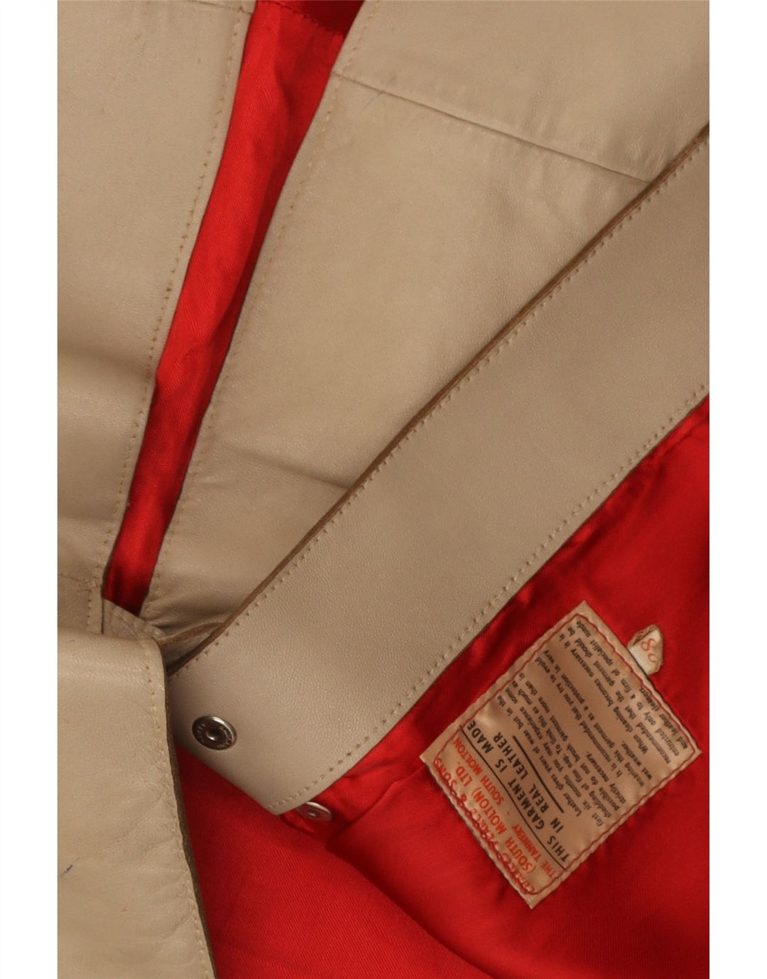 Gilet in pelle vintage da donna IT 38 XS Beige