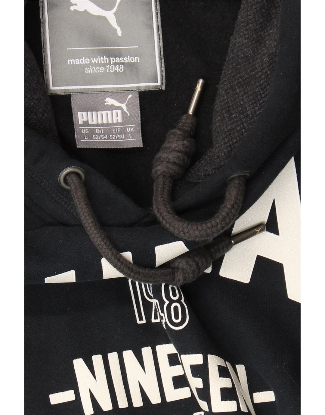 PUMA Mens 1948 Graphic Hoodie Jumper Large Black