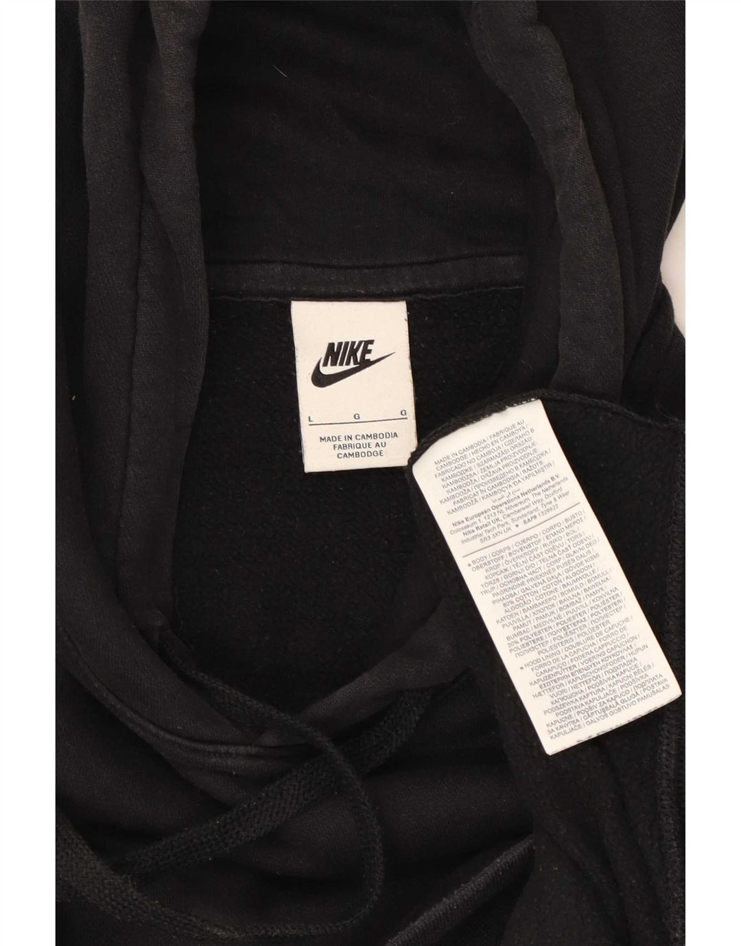 Felpa con cappuccio da uomo Nike Large in cotone nero