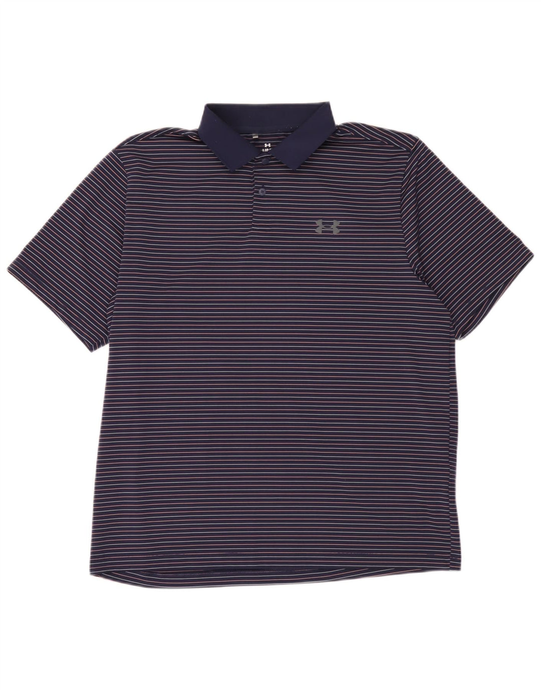 Polo da uomo Under Armour grande poliestere gessato blu navy