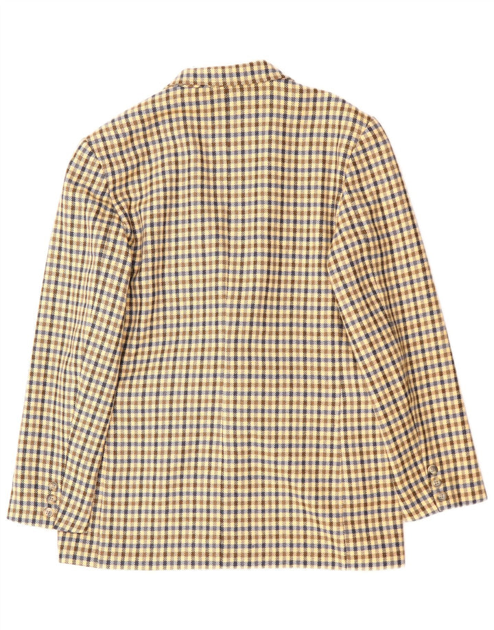 ALBA FORNARI Giacca blazer lunga da donna UK 14 a quadretti beige medio
