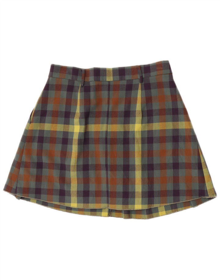 Rinascimento Minigonna Plissettata da Donna Media W30 a quadretti Multicolore
