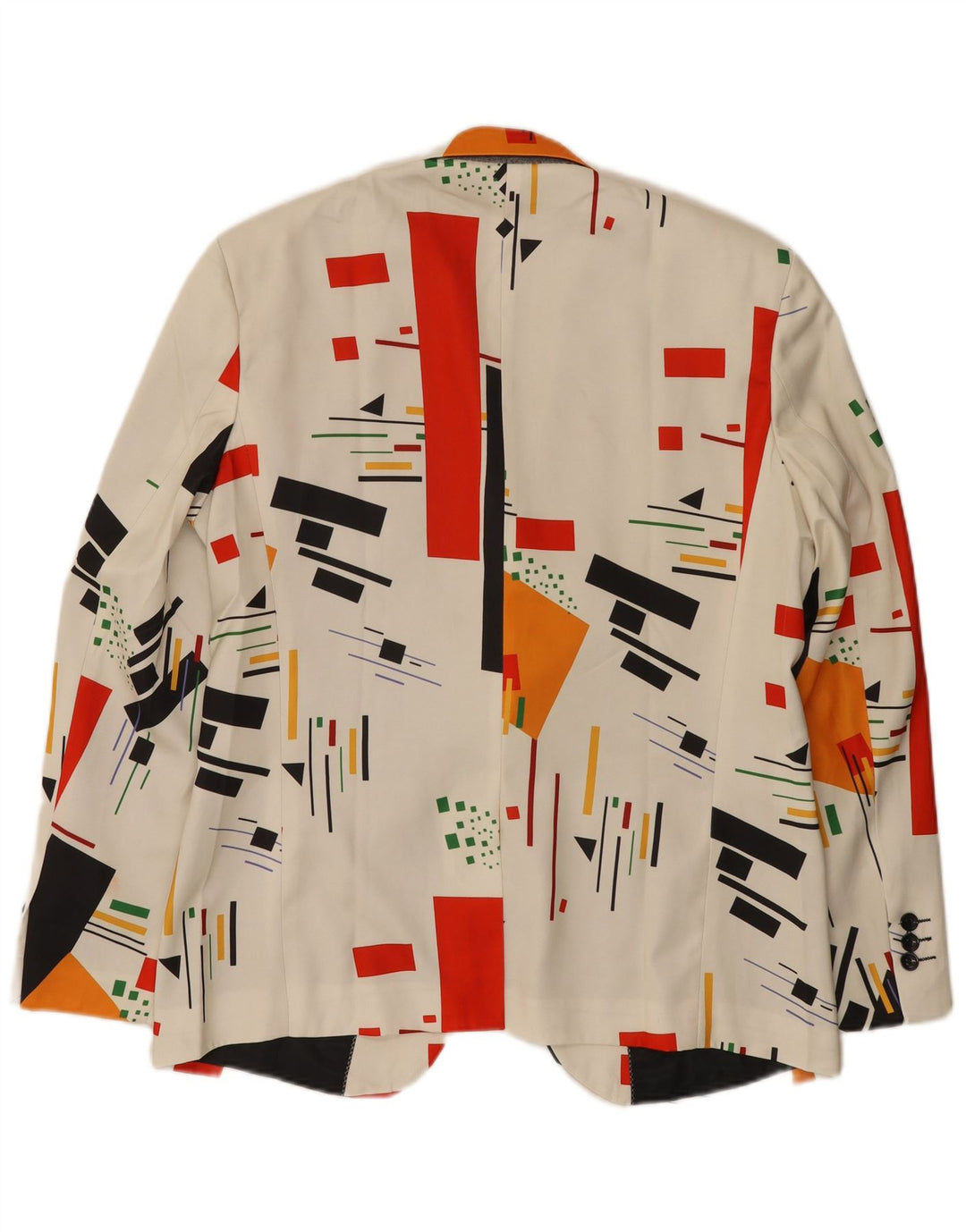 Giacca blazer vintage da uomo a 1 bottone UK 40 grande bianca geometrica