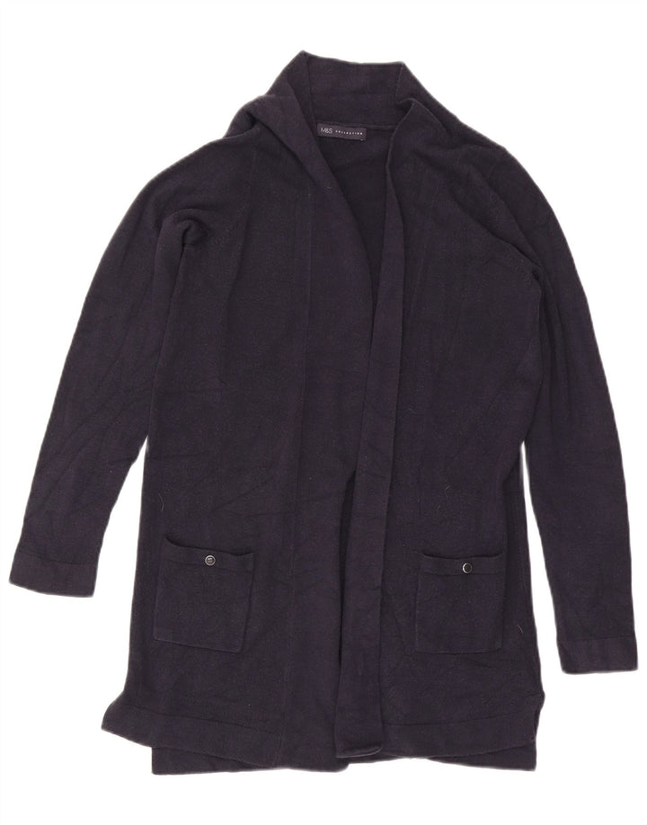 Maglione cardigan lungo da donna Marks & Spencer UK 12 medio blu navy