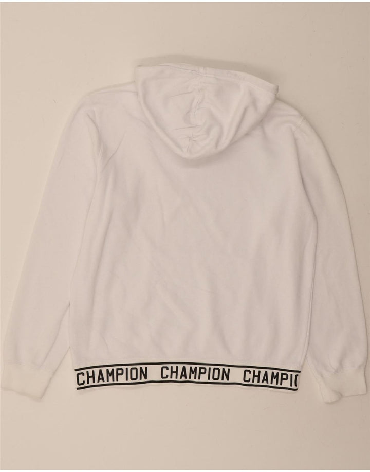 CHAMPION Mens Graphic Hoodie Jumper Large White Cotton Vintage Champion and Second-Hand Champion from Messina Hembry 