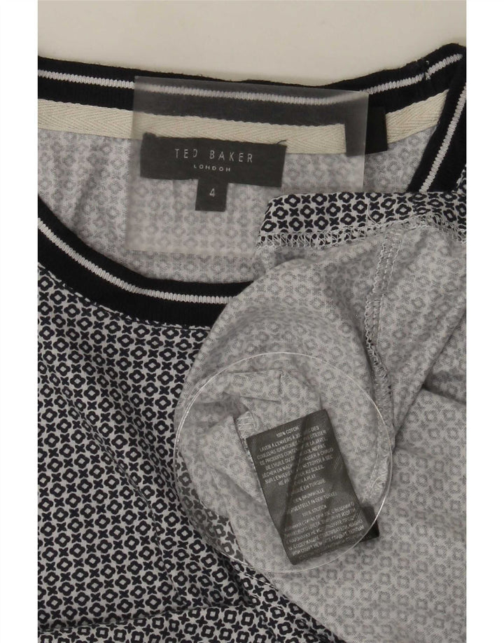 T-shirt da uomo Ted Baker taglia 4 grande cotone maculato grigio
