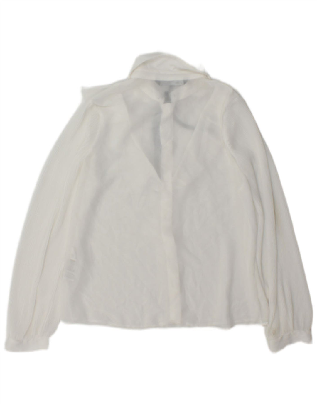Zara, camicia oversize da donna con volant sul davanti, camicetta UK 6 XS, poliestere bianco