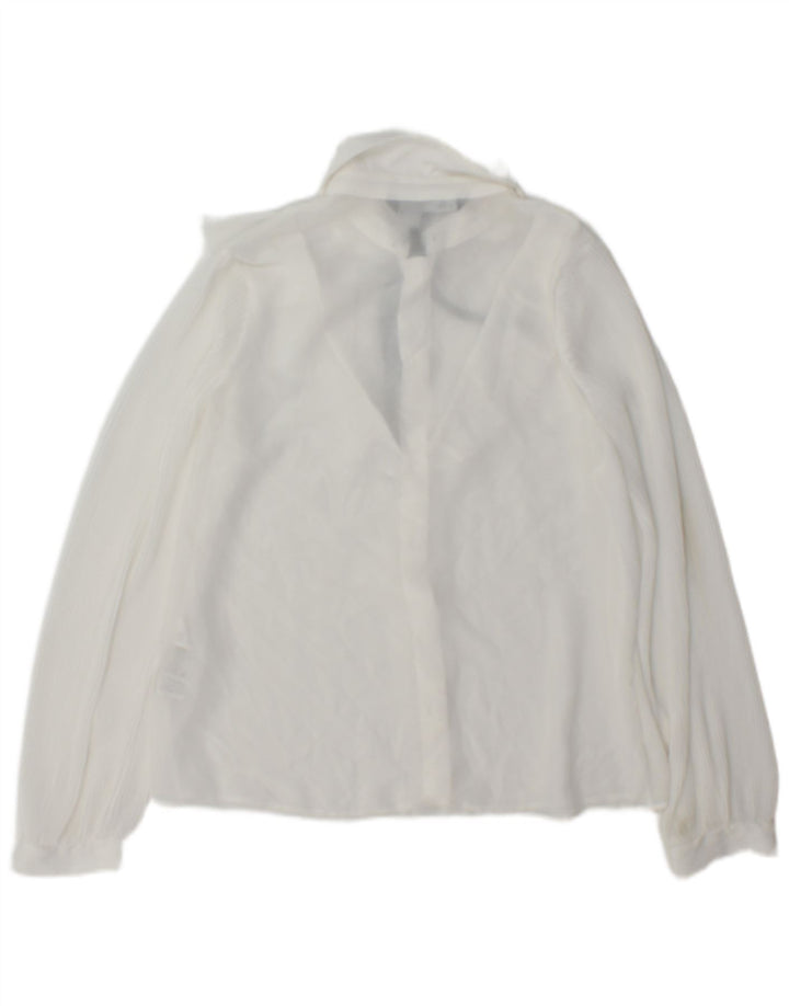 Zara, camicia oversize da donna con volant sul davanti, camicetta UK 6 XS, poliestere bianco