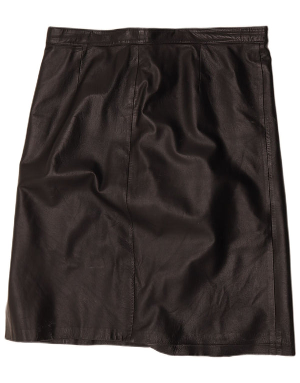 Gonna in pelle vintage da donna W40 2XL Nera