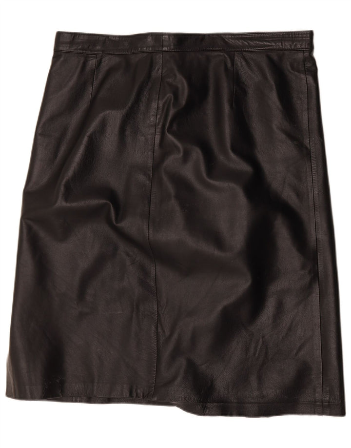 Gonna in pelle vintage da donna W40 2XL Nera