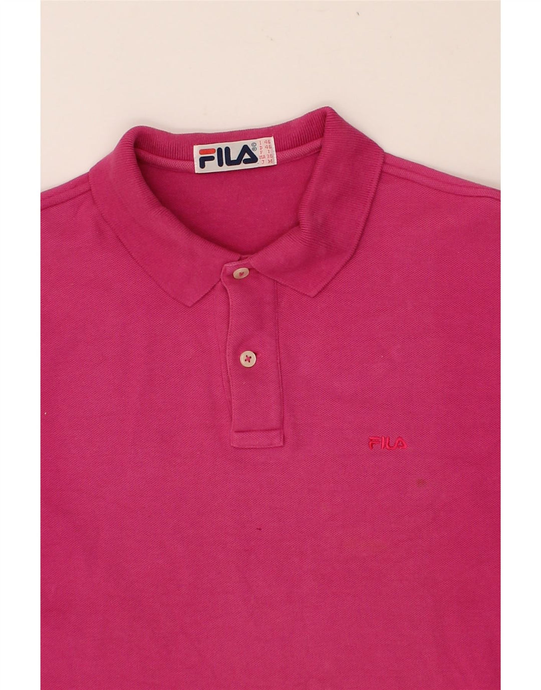 FILA Mens Polo Shirt IT 46 Small Pink Cotton Vintage Fila and Second-Hand Fila from Messina Hembry 