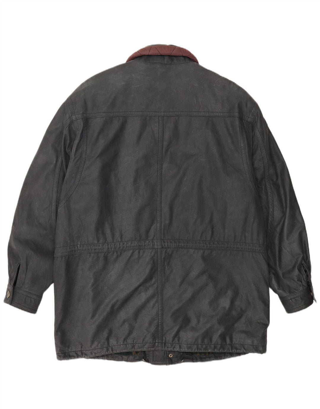 Giacca in pelle vintage da uomo IT 50 grande grigia