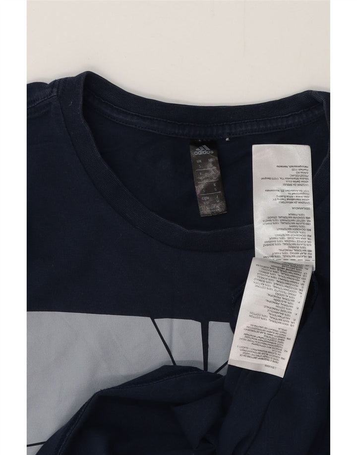 T-shirt grafica da uomo ADIDAS Top Small in cotone blu navy