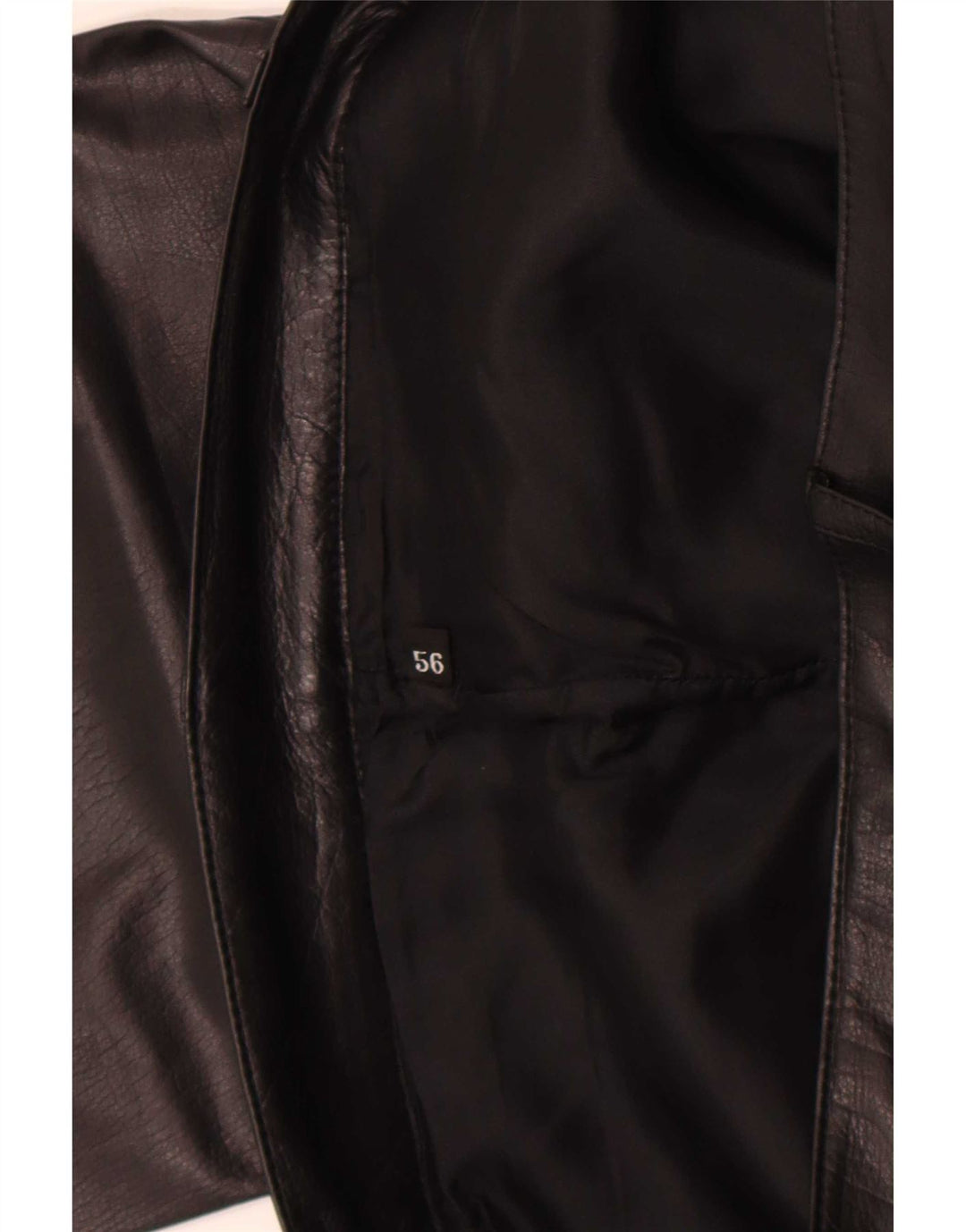 Pantaloni dritti in pelle vintage da donna W36 L32 neri