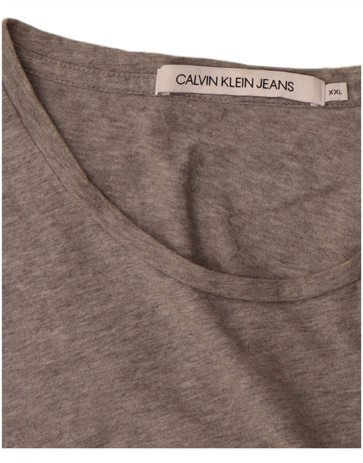 Maglietta grafica da uomo Calvin Klein Jeans Top 2XL Grigia