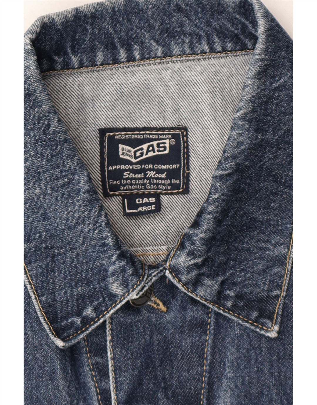 GAS Womens Denim Jacket UK 16 Large Blue Vintage Gas and Second-Hand Gas from Messina Hembry 