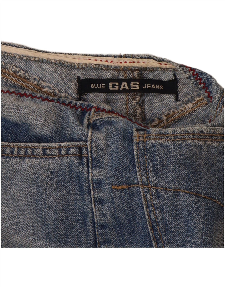 Gonna di jeans a vita alta da donna GAS piccola W27 blu