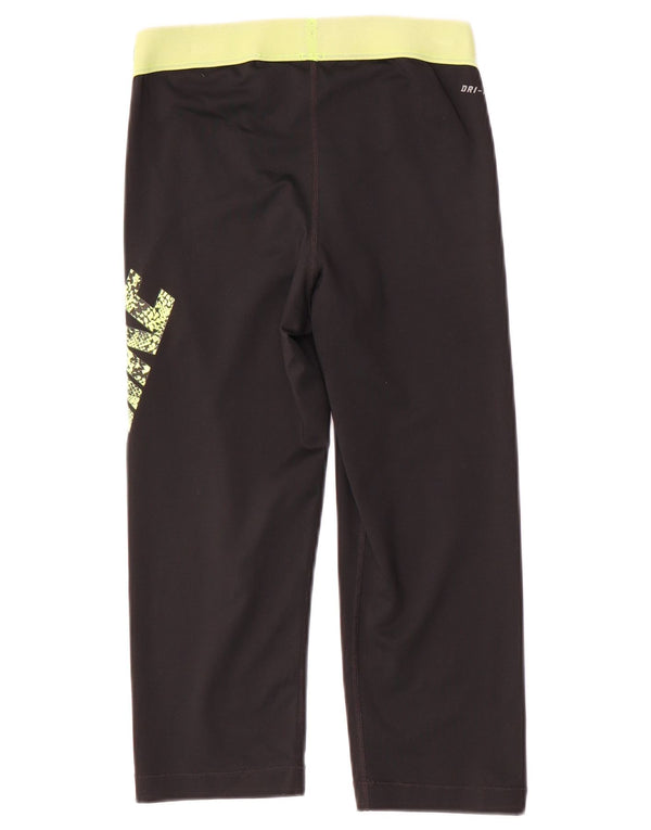 Leggings grafici Nike Dri Fit Capri da donna UK 14 poliestere nero medio