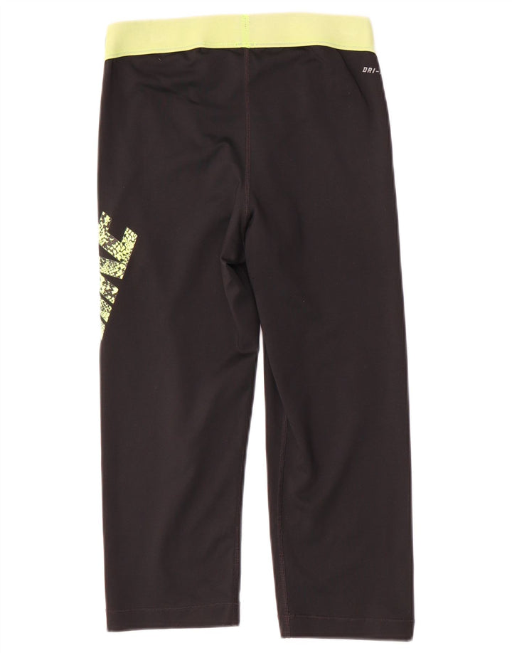 Leggings grafici Nike Dri Fit Capri da donna UK 14 poliestere nero medio