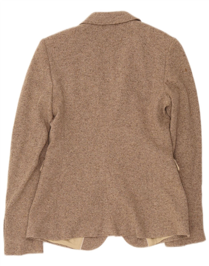 Giacca blazer da donna a 2 bottoni Massimo Dutti EU 38 piccola lana screziata beige