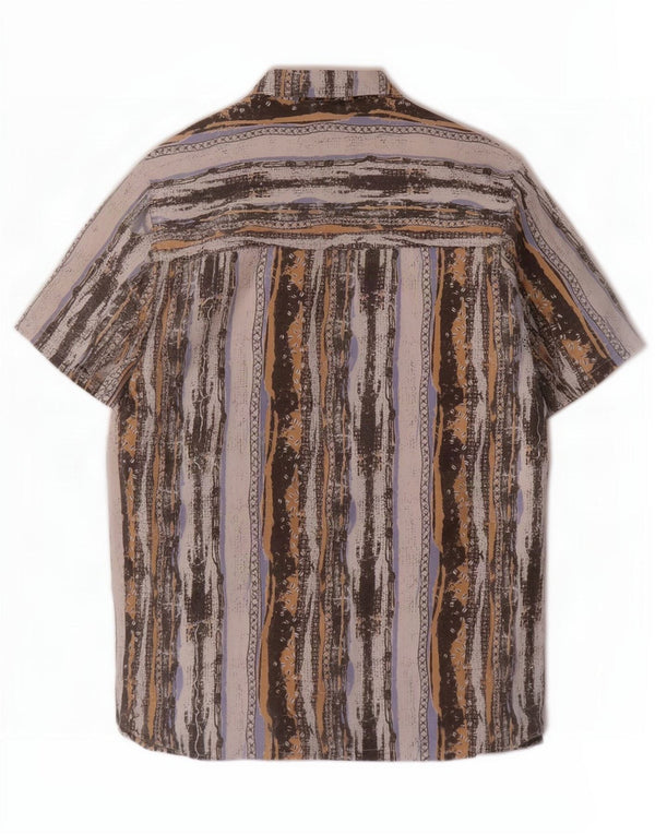 Camicia a maniche corte da uomo Beyond, grande in poliestere a righe multicolori