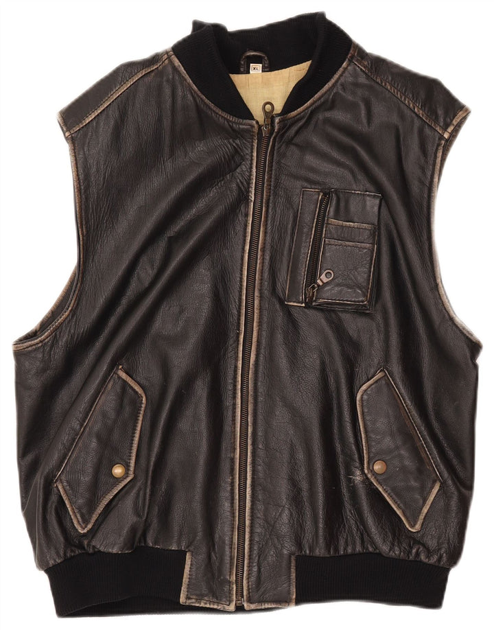 Gilet in pelle da donna CONBIPEL UK 18 XL in pelle nera
