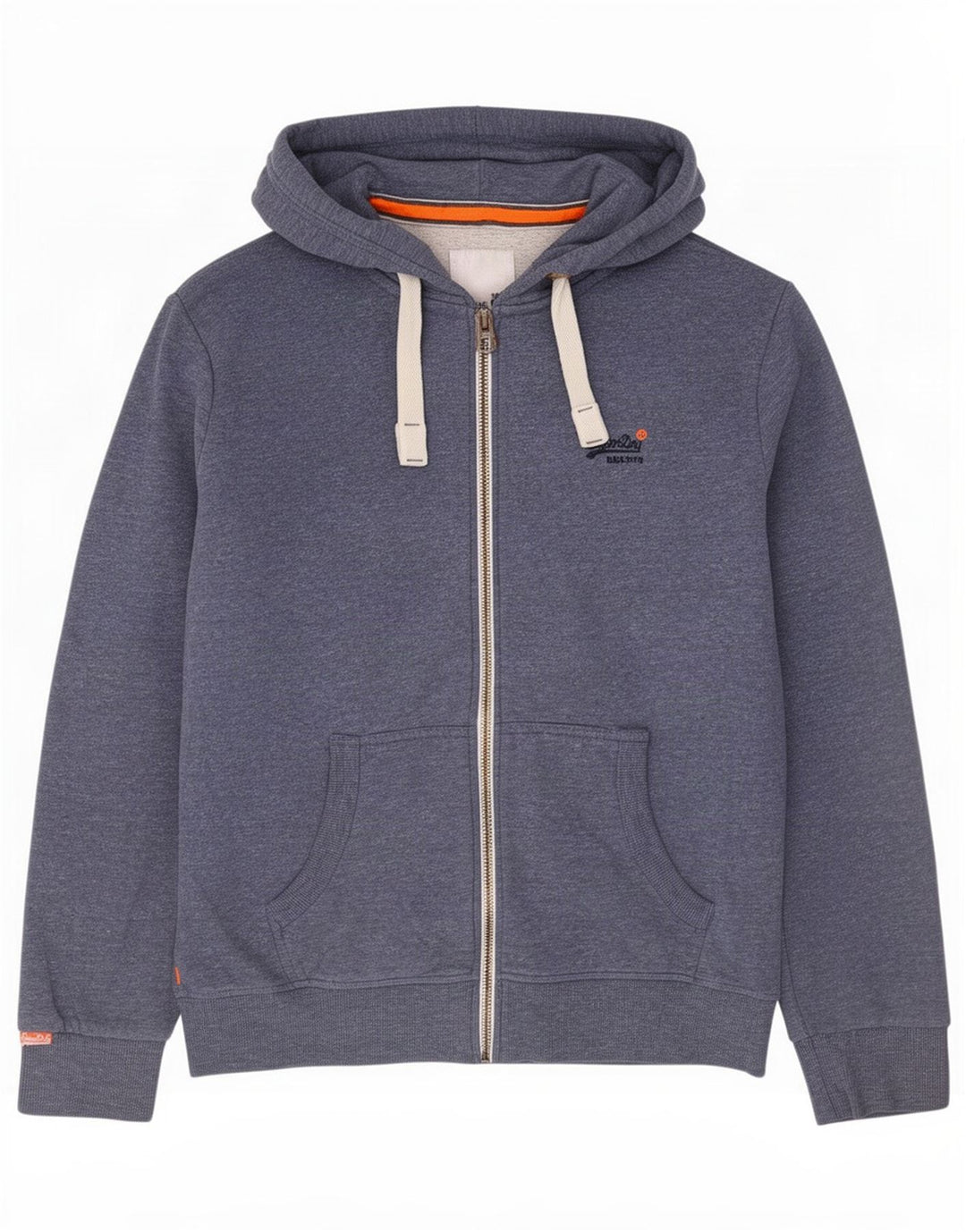 Maglione con cappuccio e zip da uomo Superdry 3XL in cotone blu