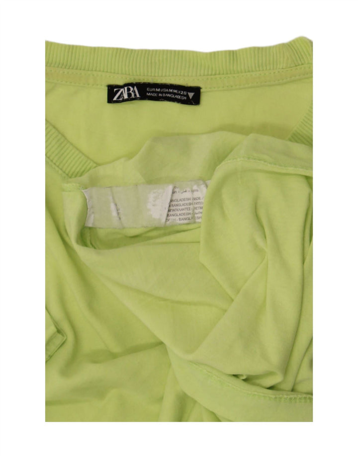 T-shirt Zara da donna Top UK 12 cotone giallo medio